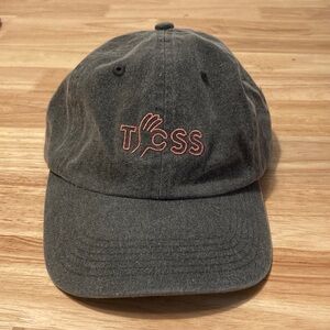 NWOT TCSS embroidered logo hat. Grey cotton one size adjustable strap